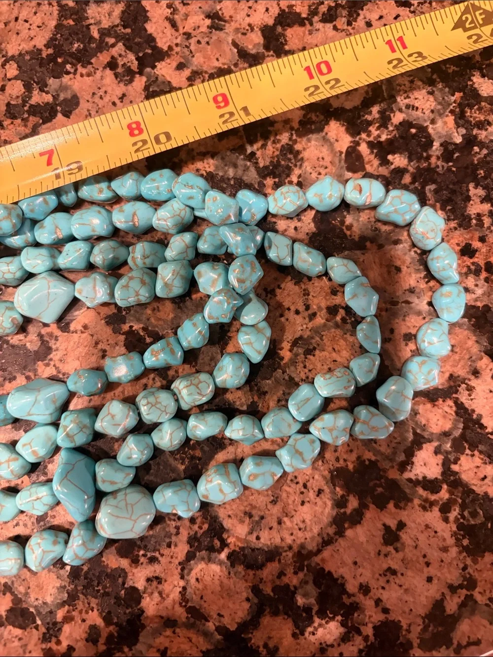 Turquoise Multi-Strand Stone Necklace - Blue